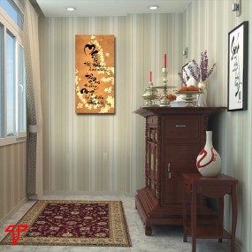 Tranh thư pháp hình phật treo phòng thờ